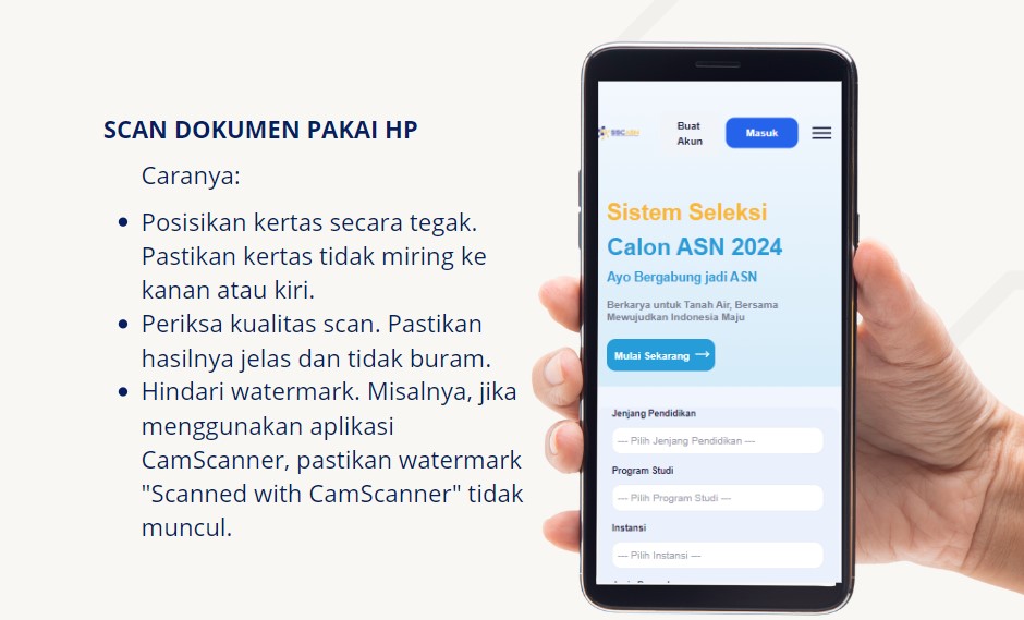 Scan Dokumen Pendaftaran CPNS 2024 Pakai HP